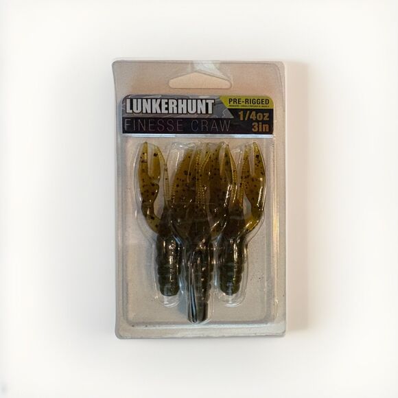 Lunkerhunt Finesse Craw Lure - Pre-Rigged - 3" - 1/4oz. - Toxic Pumpkin - FC08 - Picture 1 of 1